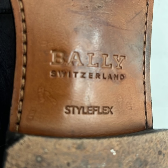 Mens BALLY Dark Grained Gray Slip on Loafer Shoes 9 1/2 - Picture 13 of 16